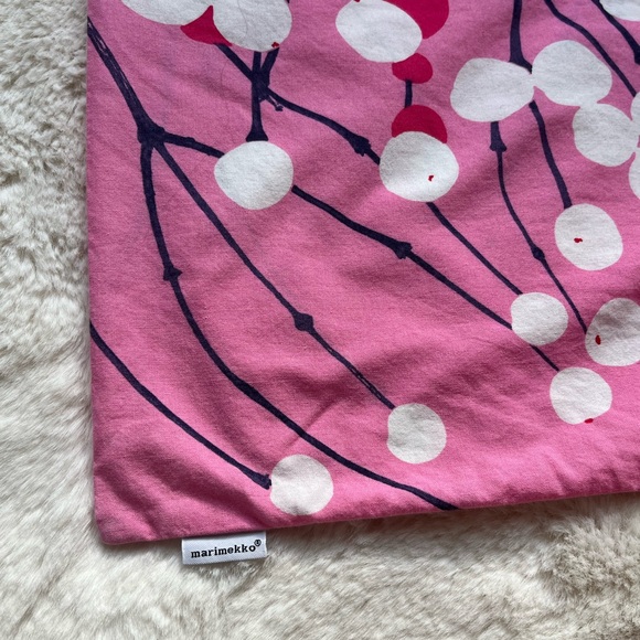 Marimekko Pink White Navy Accent PillowCover - Picture 3 of 7